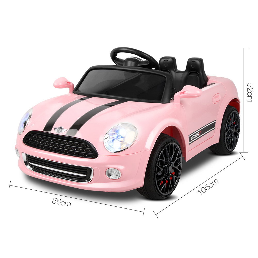 Buy Kid's Electric Ride on Car Mini Cooper Style Pink Online in Australia