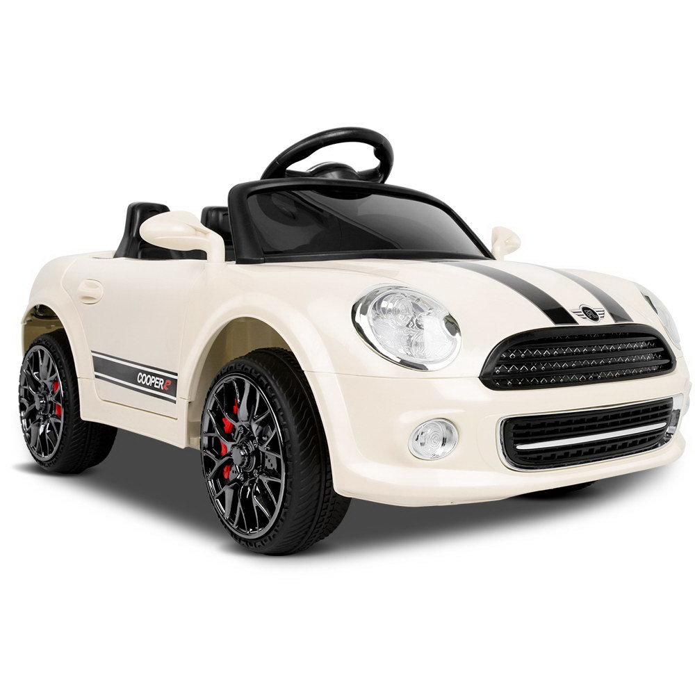 Buy Kid's Electric Ride on Car Mini Cooper Style Beige Online in
