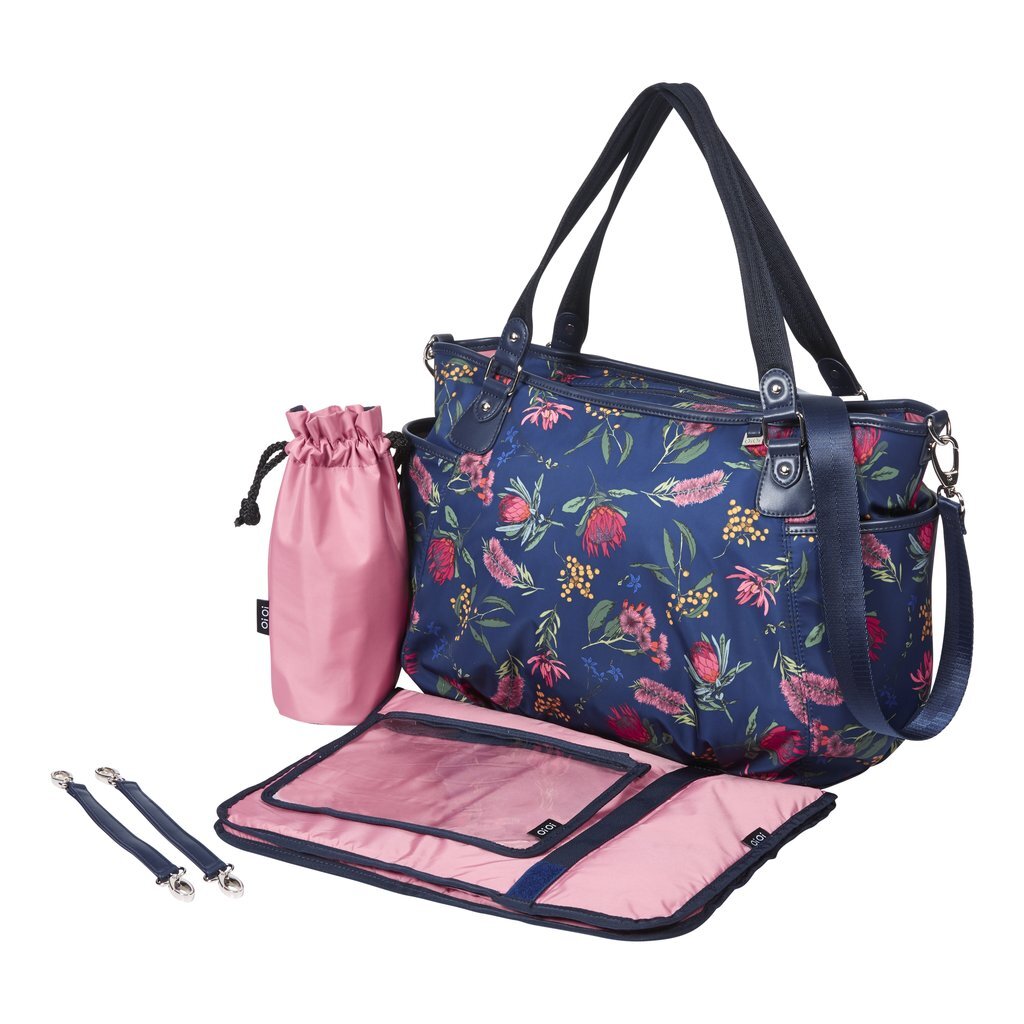 Buy OiOi Tote Nappy Bag Botanical Navy Online in Australia